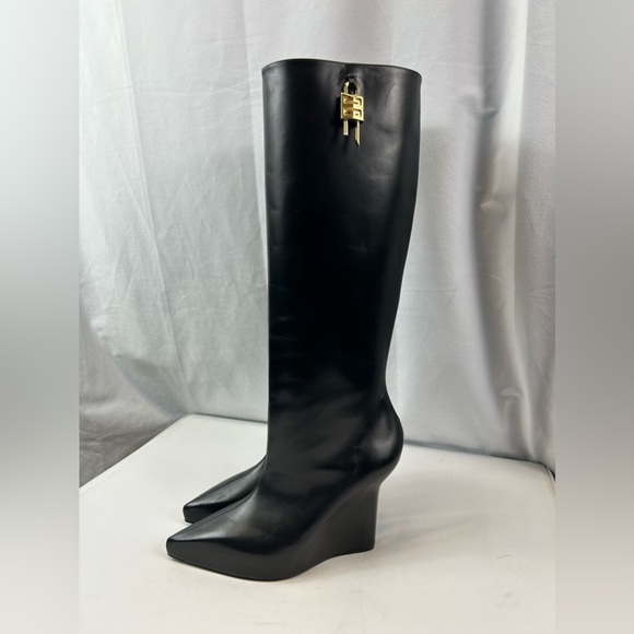 GIVENCHY
Calfskin G Lock Wedge Knee High Boots - Picture 4 of 8